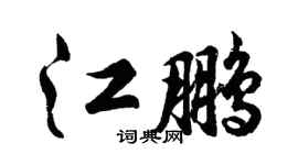胡问遂江鹏行书个性签名怎么写