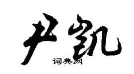 胡问遂尹凯行书个性签名怎么写
