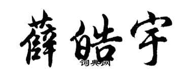 胡问遂薛皓宇行书个性签名怎么写