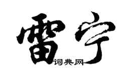 胡问遂雷宁行书个性签名怎么写