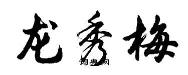 胡问遂龙秀梅行书个性签名怎么写