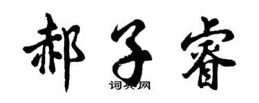 胡问遂郝子睿行书个性签名怎么写