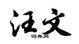 胡问遂汪文行书个性签名怎么写