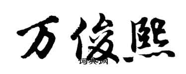 胡问遂万俊熙行书个性签名怎么写