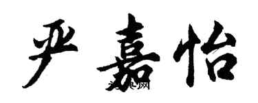 胡问遂严嘉怡行书个性签名怎么写