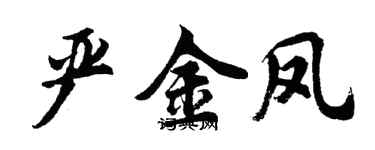 胡问遂严金凤行书个性签名怎么写
