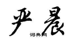 胡问遂严晨行书个性签名怎么写