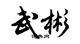 胡问遂武彬行书个性签名怎么写