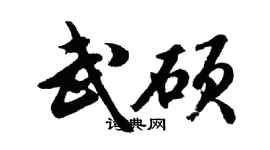胡问遂武硕行书个性签名怎么写