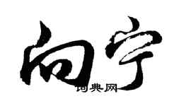 胡问遂向宁行书个性签名怎么写