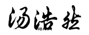 胡问遂汤浩然行书个性签名怎么写