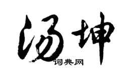 胡问遂汤坤行书个性签名怎么写