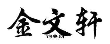 胡问遂金文轩行书个性签名怎么写