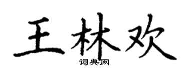 丁谦王林欢楷书个性签名怎么写