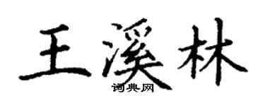 丁谦王溪林楷书个性签名怎么写