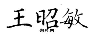 丁谦王昭敏楷书个性签名怎么写