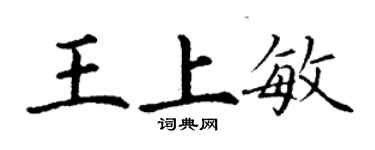 丁谦王上敏楷书个性签名怎么写