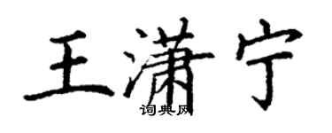 丁谦王潇宁楷书个性签名怎么写