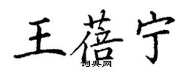 丁谦王蓓宁楷书个性签名怎么写