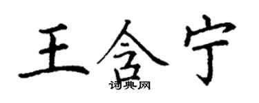 丁谦王含宁楷书个性签名怎么写
