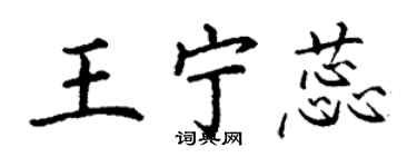 丁谦王宁蕊楷书个性签名怎么写