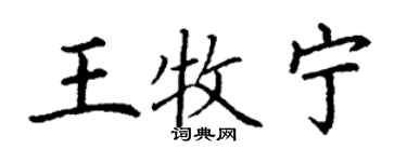 丁谦王牧宁楷书个性签名怎么写