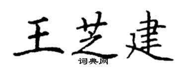 丁谦王芝建楷书个性签名怎么写