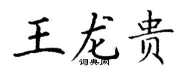 丁谦王龙贵楷书个性签名怎么写