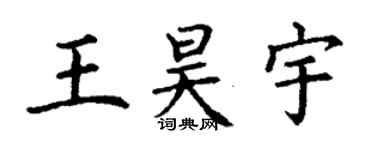 丁谦王昊宇楷书个性签名怎么写