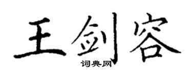丁谦王剑容楷书个性签名怎么写