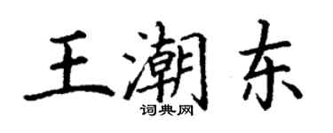 丁谦王潮东楷书个性签名怎么写