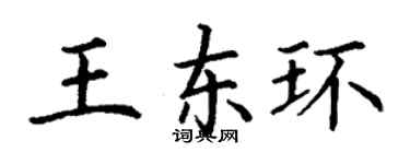 丁谦王东环楷书个性签名怎么写
