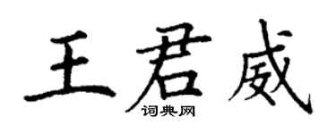 丁谦王君威楷书个性签名怎么写