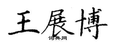 丁谦王展博楷书个性签名怎么写