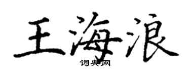 丁谦王海浪楷书个性签名怎么写