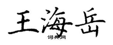 丁谦王海岳楷书个性签名怎么写