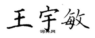 丁谦王宇敏楷书个性签名怎么写