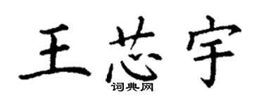 丁谦王芯宇楷书个性签名怎么写