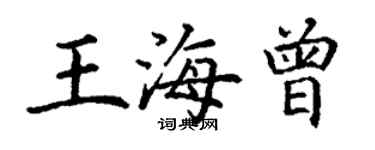 丁谦王海曾楷书个性签名怎么写