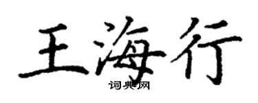 丁谦王海行楷书个性签名怎么写