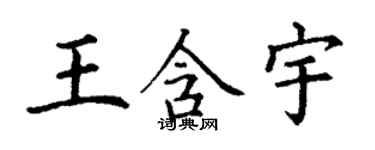 丁谦王含宇楷书个性签名怎么写