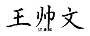 丁谦王帅文楷书个性签名怎么写