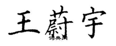 丁谦王蔚宇楷书个性签名怎么写