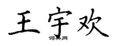 丁谦王宇欢楷书个性签名怎么写