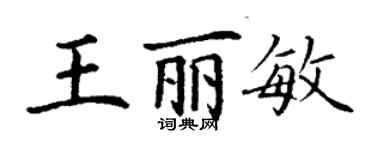 丁谦王丽敏楷书个性签名怎么写