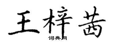 丁谦王梓茜楷书个性签名怎么写