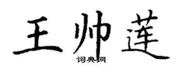 丁谦王帅莲楷书个性签名怎么写