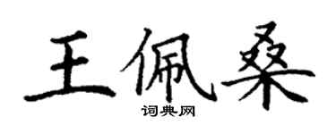 丁谦王佩桑楷书个性签名怎么写