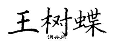 丁谦王树蝶楷书个性签名怎么写