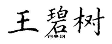 丁谦王碧树楷书个性签名怎么写